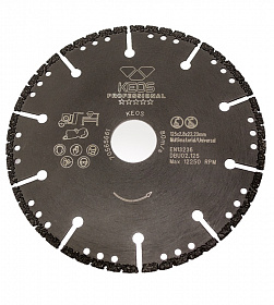 На сайте Трейдимпорт можно недорого купить Диск алмазный универсальный 125мм/22,23 KEOS DBU02.125. 